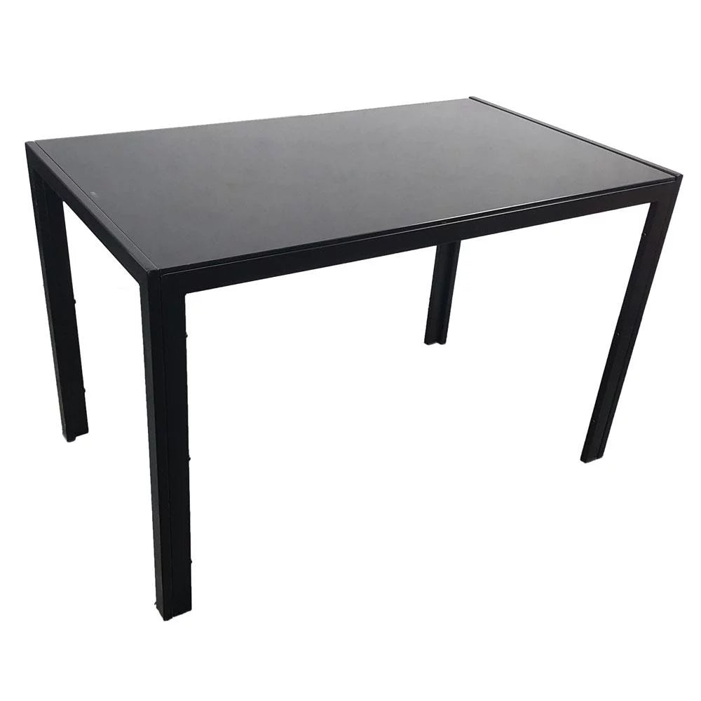 Ktaxon Modern Glass Dining Table For 4, Breakfast Rectangle for Small Kitchen Dining Room Black(Only Talbe)