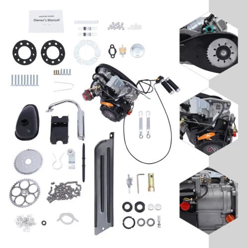 100cc 4-Stroke Gas Motorized Motorized Bicycle Kit Bike Engine Single Cylinder