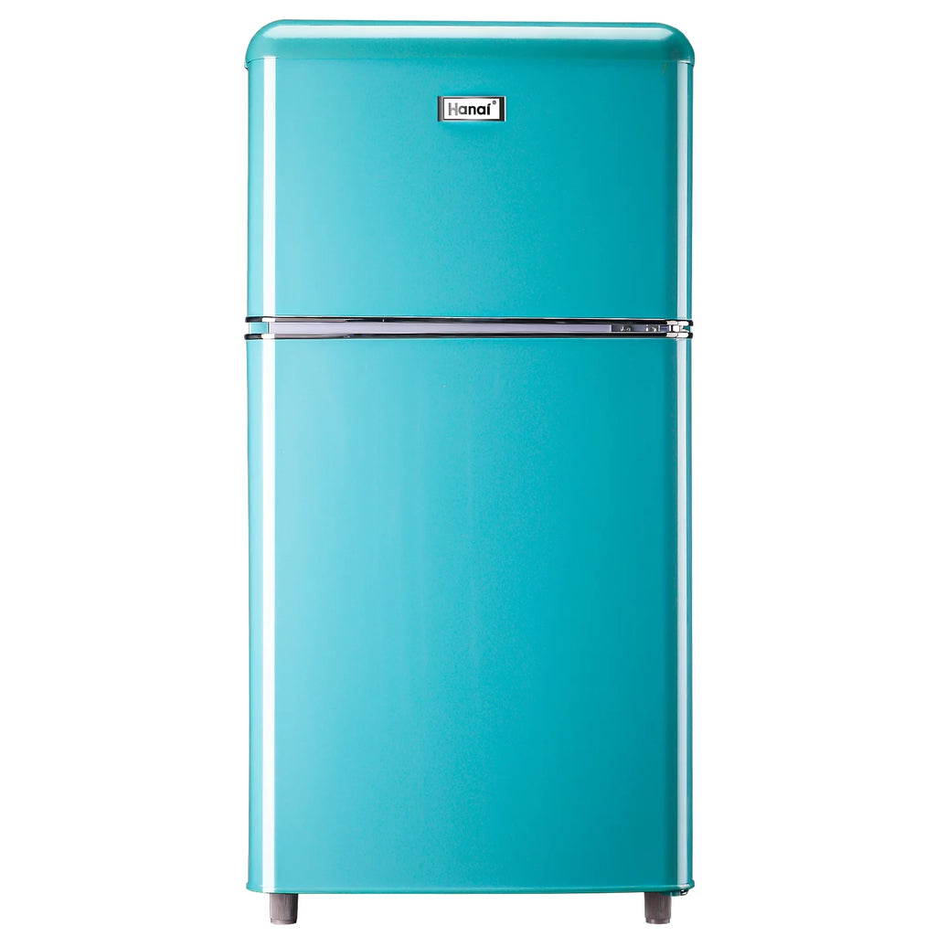 WANAI 3.5 Cu ft Two Door Mini Refrigerator with Freezer,Black